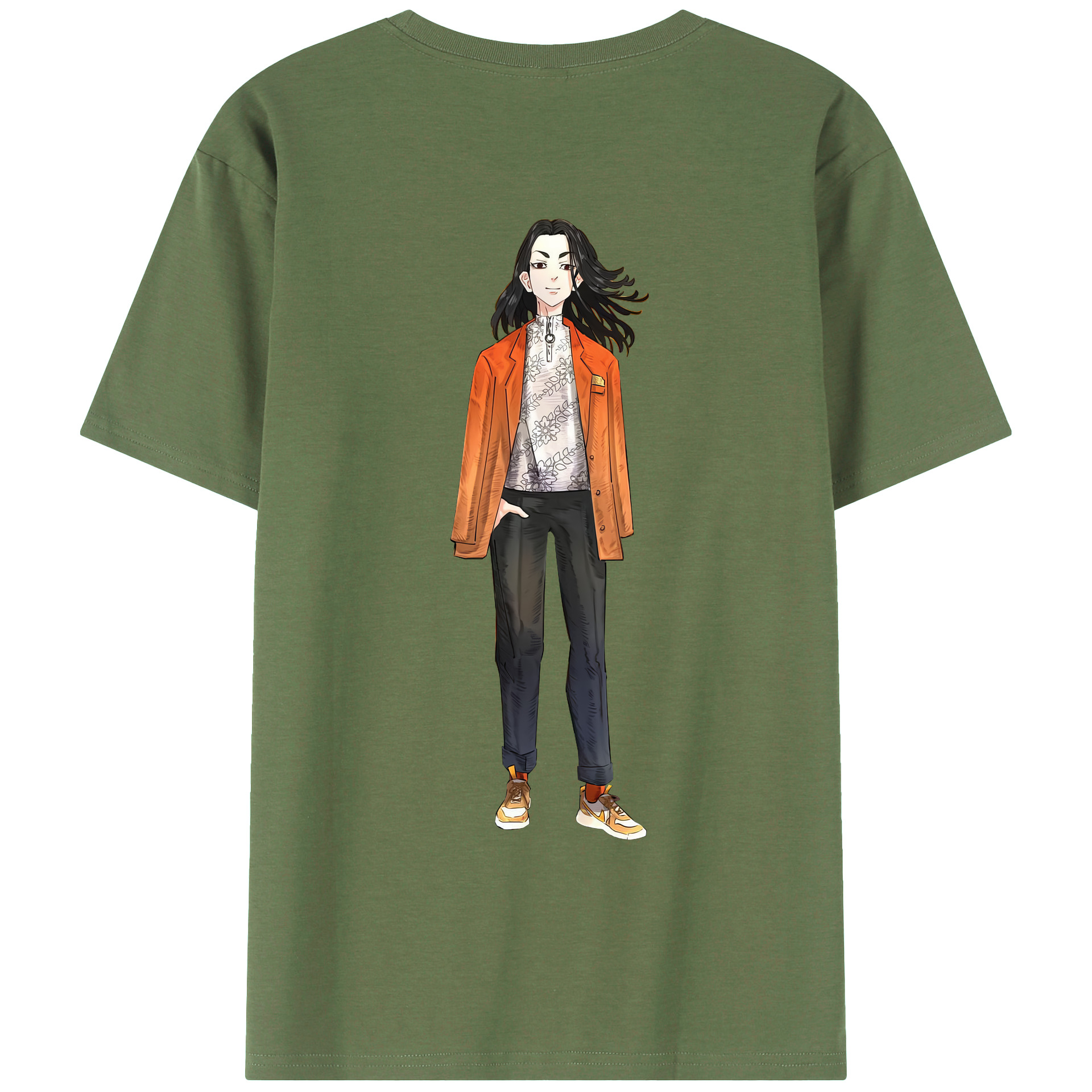 （画像用） 東京リベンジャーズ Tokyo Revengers 綿100％ メンズ半袖Tシャツ（バックプリント） 通気性
